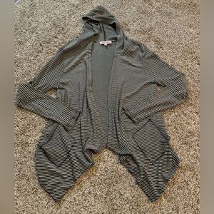 Philosophy Black and White Striped Cardigan Size Large